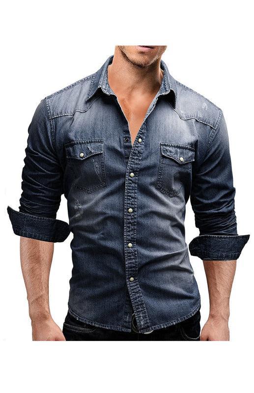 Men's Fashion Versatile Denim Shirt - 808Lush