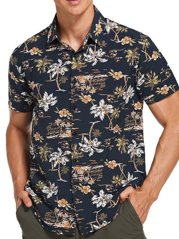 Men's Hawaiian Shirt Short Sleeves Printed Button Down Summer Beach Shirts - 808Lush