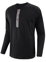 Men's Knitted Round Neck Button Long Sleeve T-Shirt - 808Lush