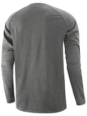 Men's Knitted Round Neck Button Long Sleeve T-Shirt - 808Lush