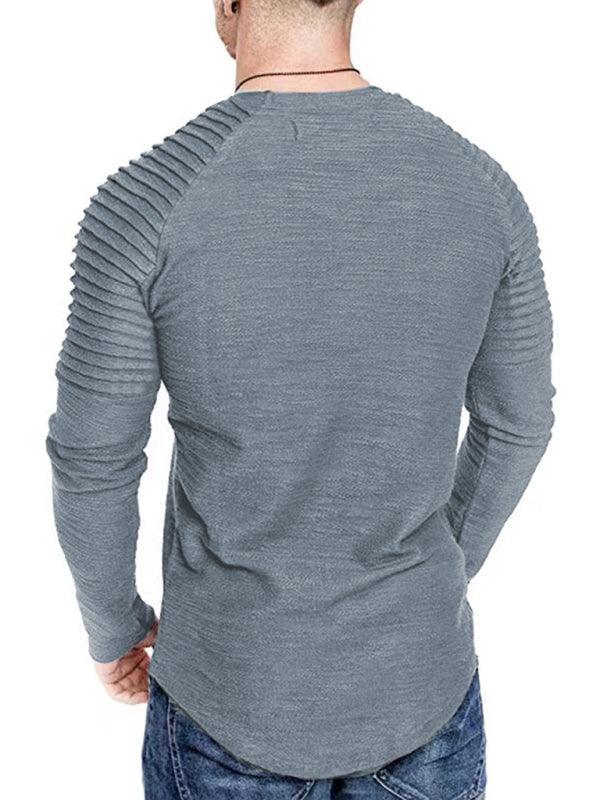 Men's Long Sleeve T-Shirt Muscle Fitted T Shirt Gym Workout Athletic Tee - 808Lush