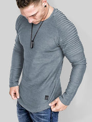 Men's Long Sleeve T-Shirt Muscle Fitted T Shirt Gym Workout Athletic Tee - 808Lush