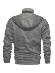 Men's Mid-Length Loose Stand Collar Hooded Cotton Top Youth Men's Jacket - 808Lush