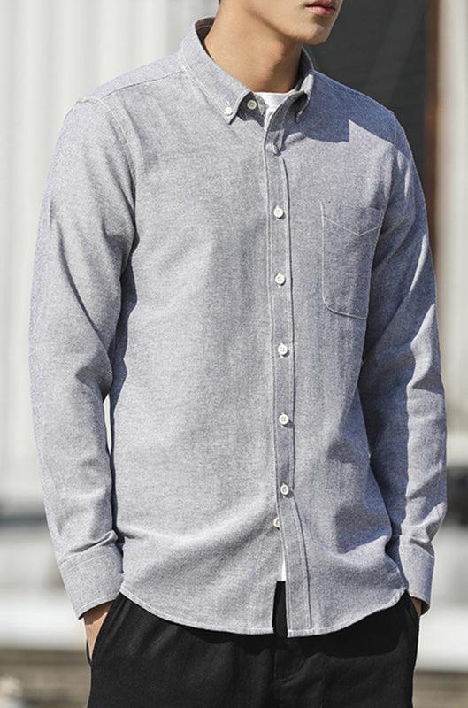 Men's Oxford Long Sleeve Casual Shirt - 808Lush