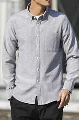 Men's Oxford Long Sleeve Casual Shirt - 808Lush