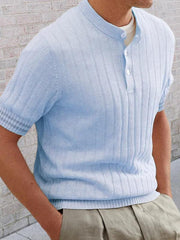 Men's POLO shirt turned short -sleeved slim sweater - 808Lush