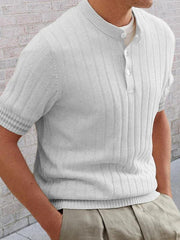 Men's POLO shirt turned short -sleeved slim sweater - 808Lush