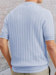 Men's POLO shirt turned short -sleeved slim sweater - 808Lush