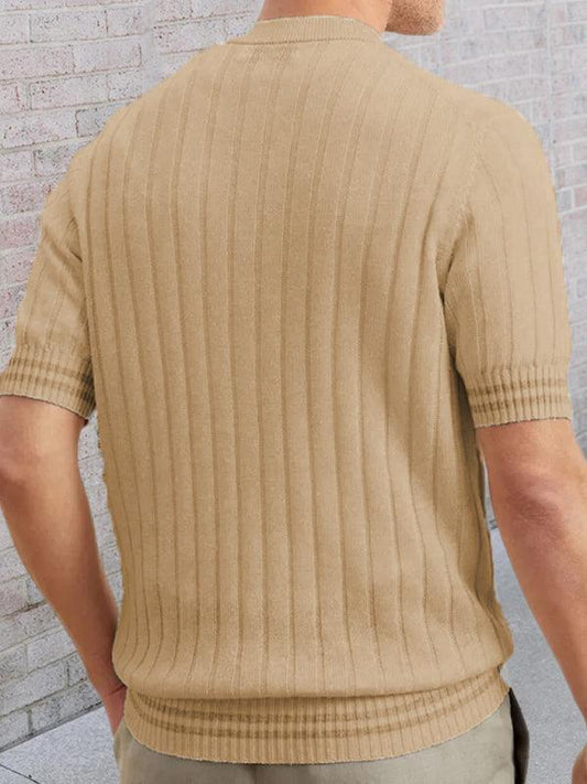Men's POLO shirt turned short -sleeved slim sweater - 808Lush