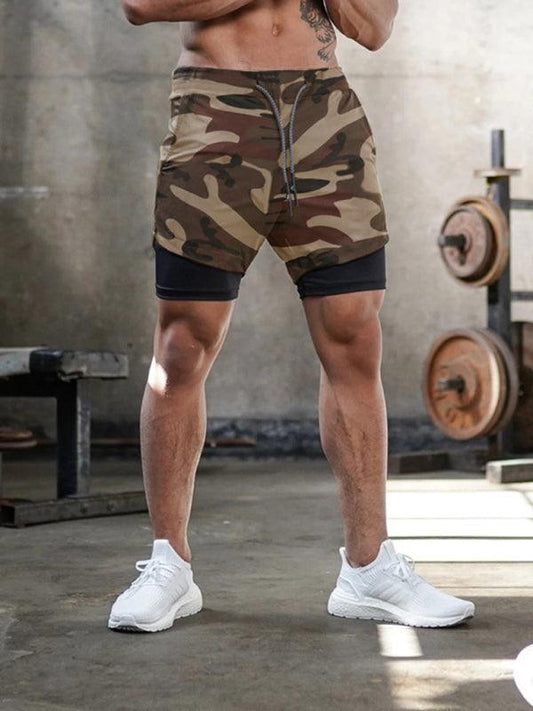 Men's Shorts Sports Leisure Outdoor Loose Multi Pocket Double Layer Gym Pants - 808Lush