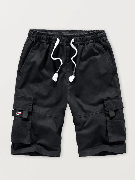 Men's Solid Color Casual Multi-Pocket Cargo Shorts - 808Lush