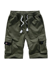 Men's Solid Color Casual Multi-Pocket Cargo Shorts - 808Lush