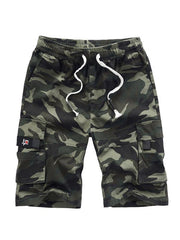 Men's Solid Color Casual Multi-Pocket Cargo Shorts - 808Lush