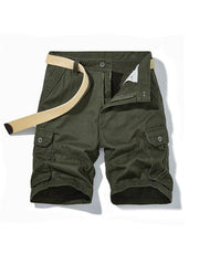 Men's Solid Color Casual Multi-Pocket Cargo Shorts（Without Belt） - 808Lush