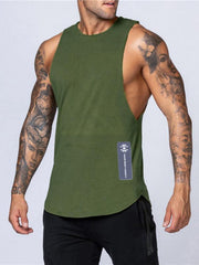 Men's Solid Color Round Neck Casual Breathable Slim Fit Sports Vest - 808Lush