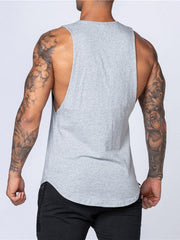 Men's Solid Color Round Neck Casual Breathable Slim Fit Sports Vest - 808Lush