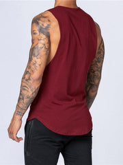 Men's Solid Color Round Neck Casual Breathable Slim Fit Sports Vest - 808Lush