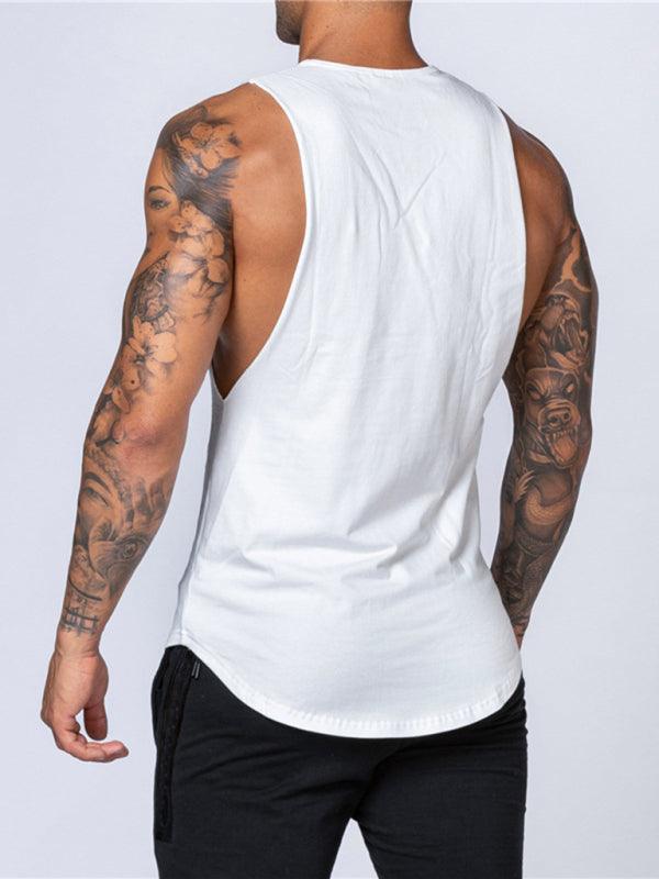 Men's Solid Color Round Neck Casual Breathable Slim Fit Sports Vest - 808Lush