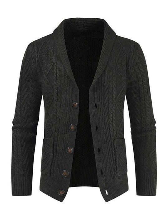 Men's Solid Color Single Breasted Casual Knit Cardigan - 808Lush