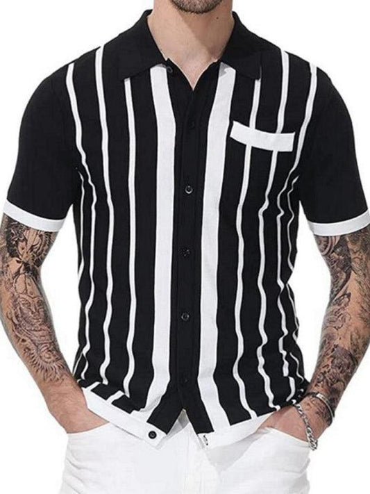 Men's Striped Light Business Casual POLO Shirt - 808Lush