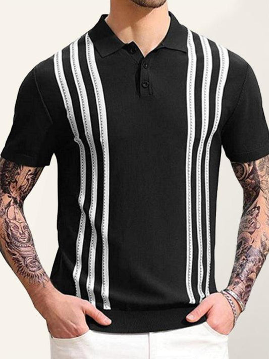 Men's Striped Light Business Casual POLO Shirt - 808Lush
