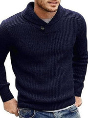 Men's Sweater Lapel Button Pullover Sweater - 808Lush