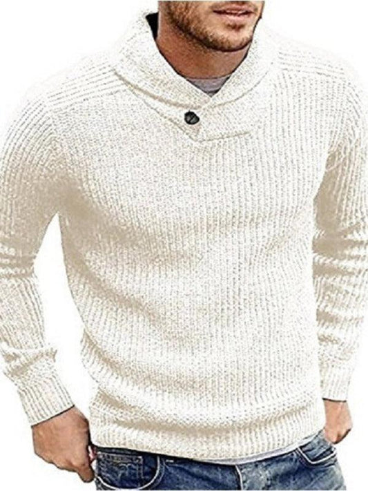 Men's Sweater Lapel Button Pullover Sweater - 808Lush