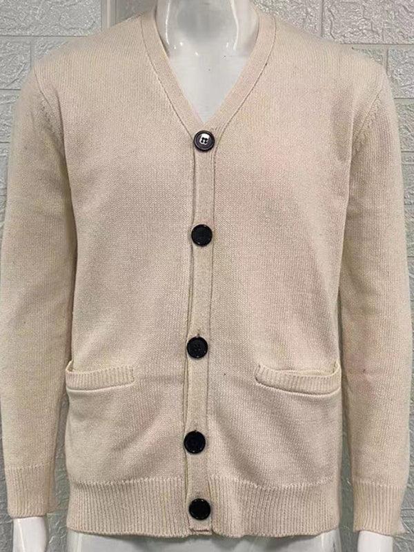 Men's V-neck long-sleeved slim cardigan jacket - 808Lush