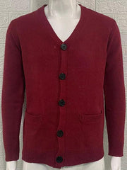 Men's V-neck long-sleeved slim cardigan jacket - 808Lush