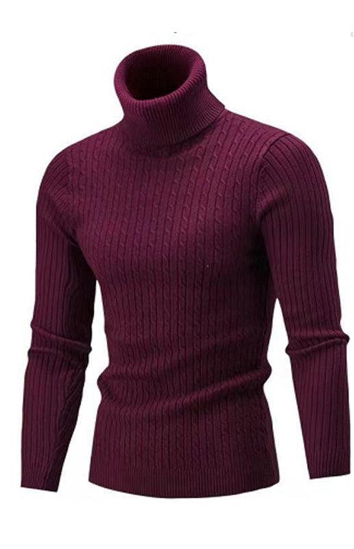 Men's Warm Turtleneck Casual Slim Fit Fall Winter Knitted Pullover Sweaters - 808Lush