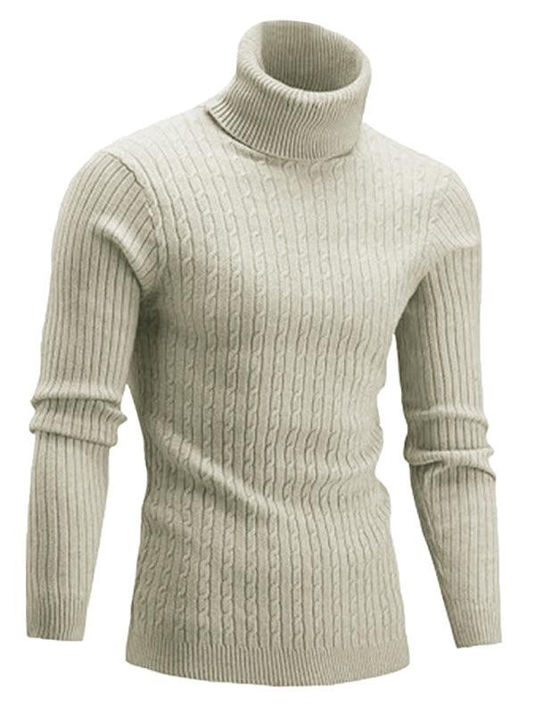 Men's Warm Turtleneck Casual Slim Fit Fall Winter Knitted Pullover Sweaters - 808Lush