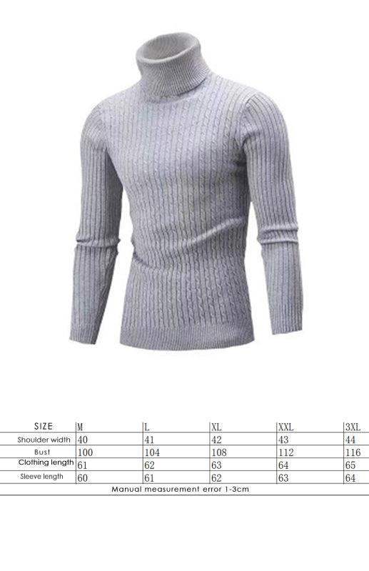 Men's Warm Turtleneck Casual Slim Fit Fall Winter Knitted Pullover Sweaters - 808Lush