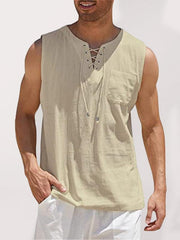 Men's Woven Tie Stand Collar Pullover Vest - 808Lush