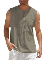 Men's Woven Tie Stand Collar Pullover Vest - 808Lush