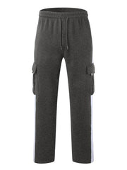 Men's autumn and winter velvet loose multi-pocket lanyard overalls - 808Lush