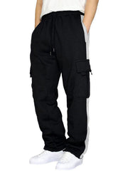 Men's autumn and winter velvet loose multi-pocket lanyard overalls - 808Lush