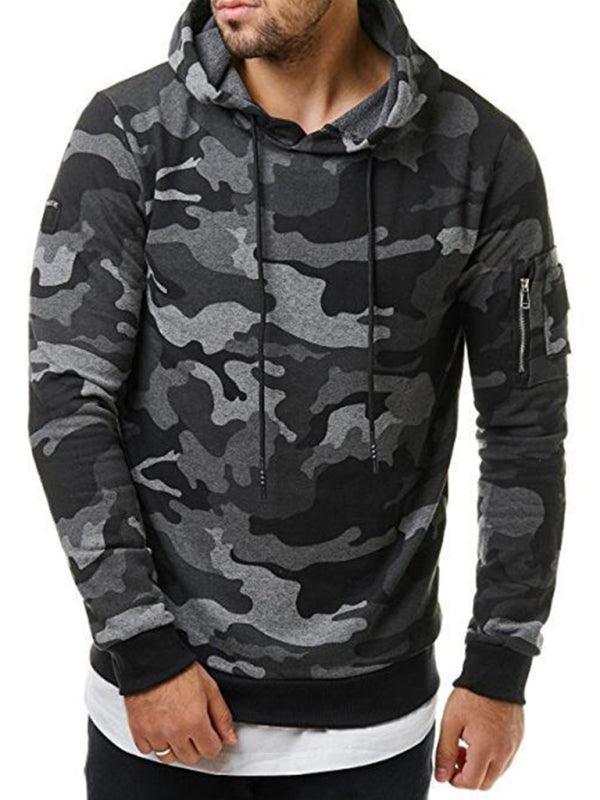 Men's camouflage pocket long-sleeved hoodie - 808Lush