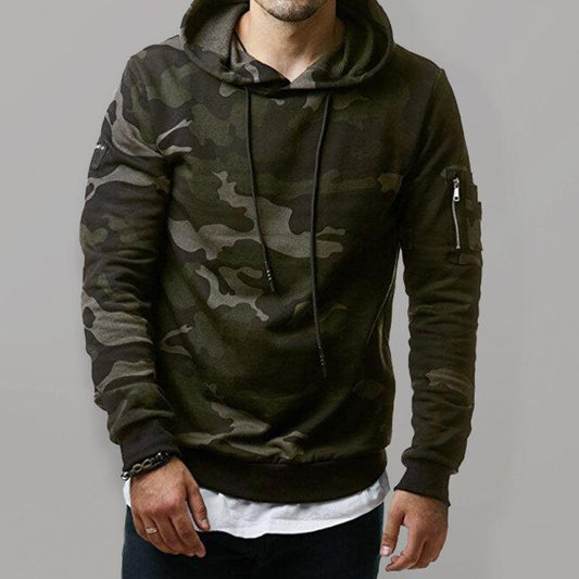 Men's camouflage pocket long-sleeved hoodie - 808Lush