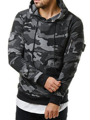 Men's camouflage pocket long-sleeved hoodie - 808Lush