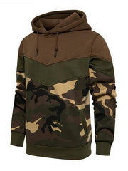 Men's casual color block and contrast fashion hooded sweatshirt - 808Lush