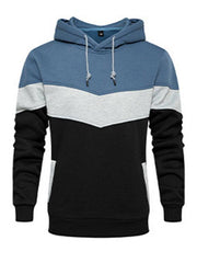 Men's casual color block and contrast fashion hooded sweatshirt - 808Lush