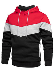 Men's casual color block and contrast fashion hooded sweatshirt - 808Lush