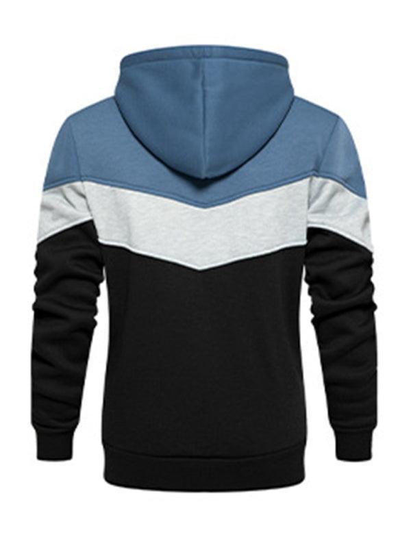 Men's casual color block and contrast fashion hooded sweatshirt - 808Lush