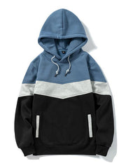 Men's casual color block and contrast fashion hooded sweatshirt - 808Lush