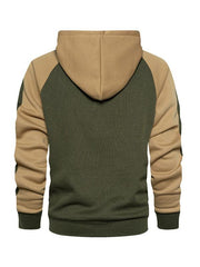 Men's casual contrasting color zipper cardigan hooded sweatshirt - 808Lush