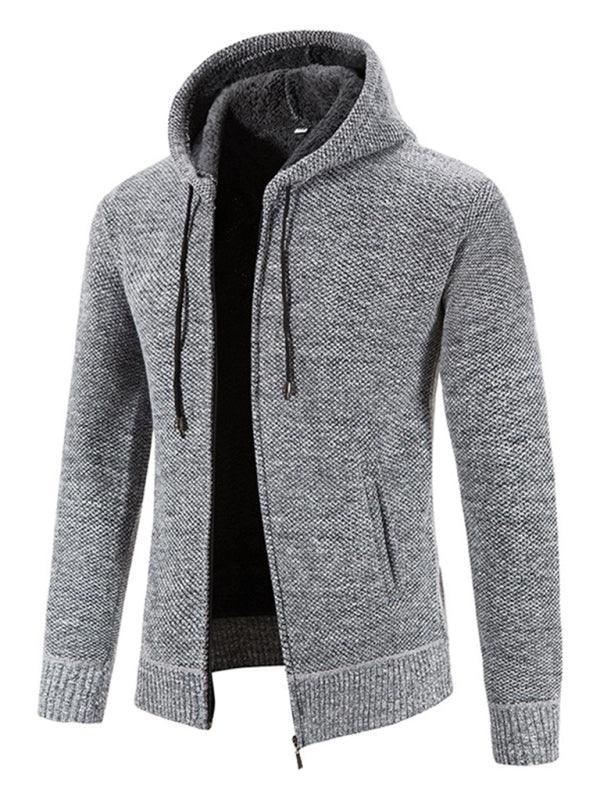 Men's casual knitted hooded zipper jacket - 808Lush