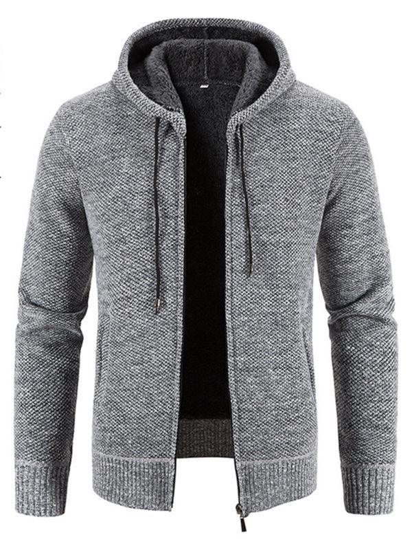 Men's casual knitted hooded zipper jacket - 808Lush