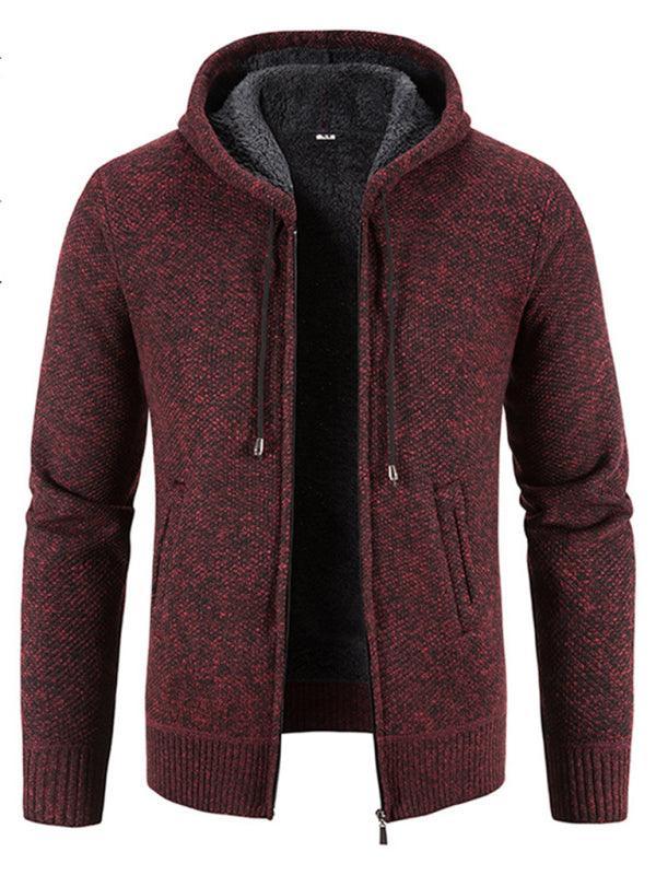 Men's casual knitted hooded zipper jacket - 808Lush