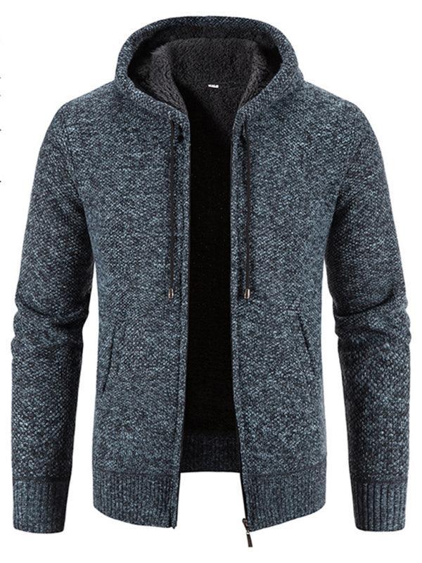 Men's casual knitted hooded zipper jacket - 808Lush