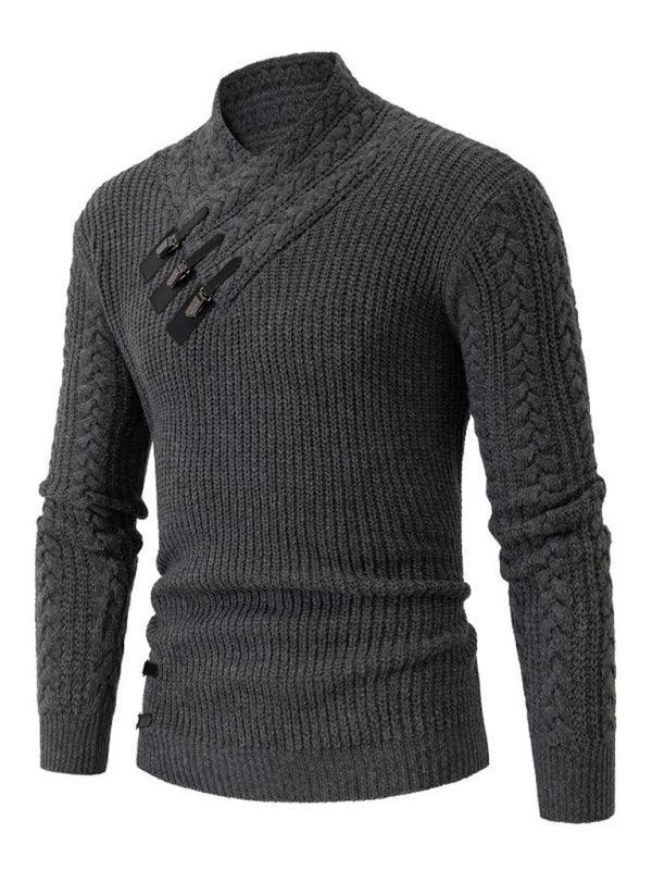 Men's casual pullover warm long sleeve sweater - 808Lush